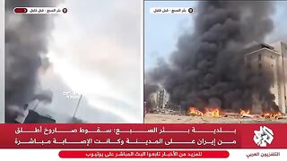دمار هائل في المباني وحرائق ضحمة أتت على المركبات.. هذا ما حققه صاروخ إيراني واحد!