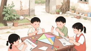 Village boys playing carton