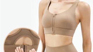 High Impact Sports Bra Top Wear Adjustable Front Zipper Sports bra????????????