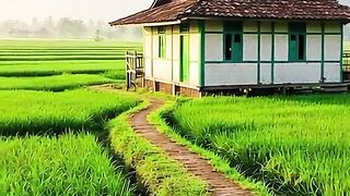 Beautiful landscape of rice fields