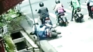 Girl accidentally fall in