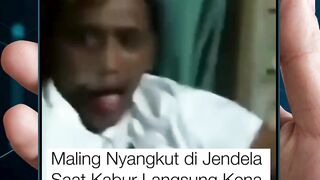 lucu juga kalau maling nyangkut begini ????????