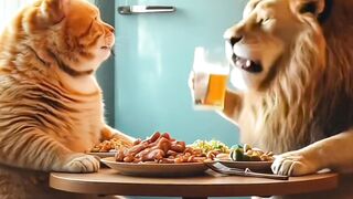 Ai Cate and lion friends