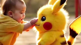 Baby and pokemon fight