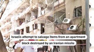 Tel Aviv Residents Salvage Belongings After Iranian Missile Strike