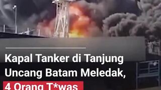 Kapal Tanker Terbakar Saat Docking di Batam!