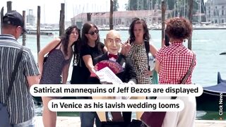 Venice Art Display Features Jeff Bezos and Fiancee Ahead of Wedding