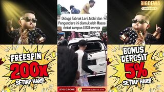 Diduga tabrak lari, mobil dan pengendara diamuk massa di dekat kampus UISU.