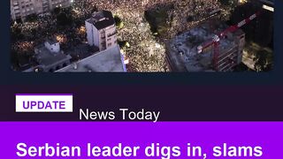 Serbian leader digs in, slams early elections rally