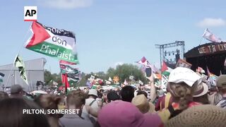 Fans react to Irish rap group Kneecaps Glastonbury