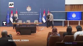 Serbian President praises police force and calls for arrests after protests in