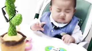 baby first saw a cactus toy  || baby tiktok videos ||baby shorts