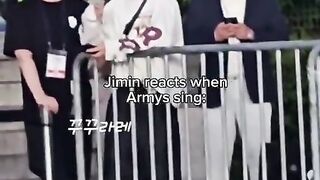 Jimin reacts when ARMYs sing