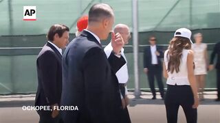 Trump tours Florida immigration detention center dubbed Alligator Alcatraz.mp4