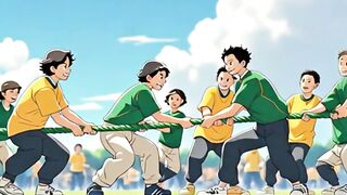 Squid game anime tug of war  marble