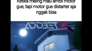 Udah niat nyolong, yang dicolong malah motor soak.