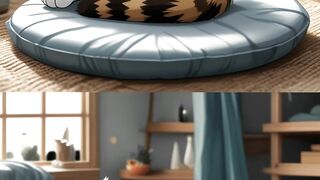 Find one difference in these cats