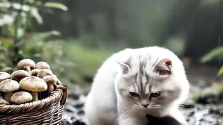 Cat helping baby