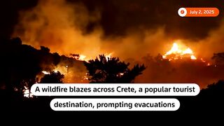 Wildfire Engulfs Crete: Firefighters Battle Blaze on Greek Island