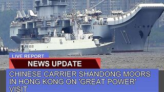 Chinese Carrier Shandong Moors in Hong Kong on Gr