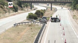 Scene of car accident in Spain that killed Liverpools Diogo Jota and his