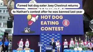 Joey Chestnut Makes Comeback to Nathan's Hot Dog Contest Post-Ban