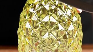 Cutting glass fruits pineapple asmr