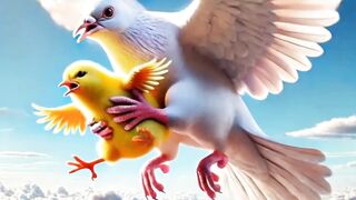 The big pigeon becomes very rich by stealing chicks every day  ai pigeon hen farmer