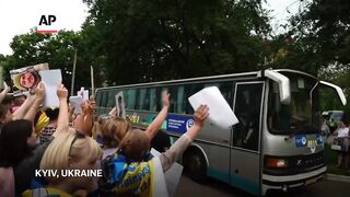 Released Ukrainian prisoners-of-war reunited with families after