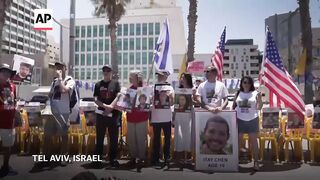 Hostage families urge Trump to secure deal during gathering outside US embassy in Tel