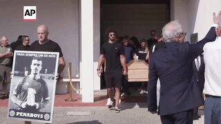 Coffins of Liverpool footballer Diogo Jota and brother leave chapel for funeral in
