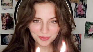 beautiful girl singing in birthday