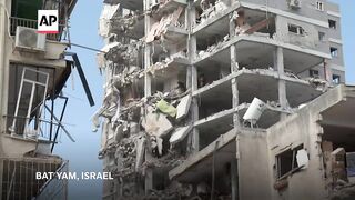 Aftermath of Iranian strike on Bat Yam near Tel Aviv, as Israel and Iran trade strikes for third