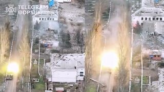 Ukraine’s Border Guards showing a Ukrainian tank firing on Russian positions in Soledar, Donetsk Oblast