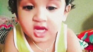 Cute baby singing a song