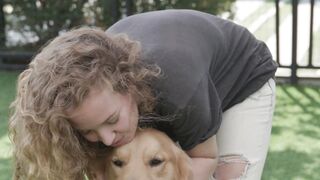 Dog with women fun so cute dogs
