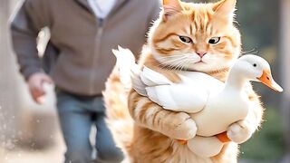 Caught Red-Pawed! This Cat Stole the Fish and Ran!