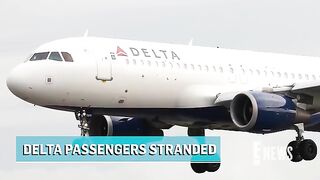 Delta Plane Stranded Overnight on Island in Atlantic Ocean.
