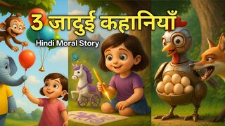 3 जदई कहनय  रबट मरग, गबबर वल हथ और जदई पसल  Hindi Moral Stories for Kids