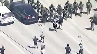ICE Agents Face Protesters in Heated California Farm Raid Clash