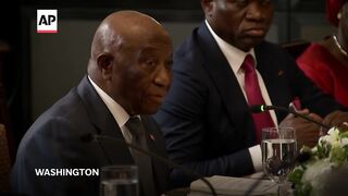 Trump ask Liberias president, Where did you learn to speak so beautifully.mp4