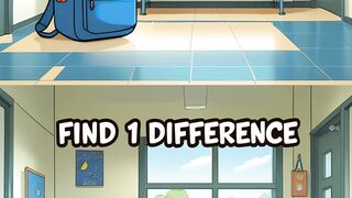 Can You Spot the 1 Difference? School Bag in Corridor!