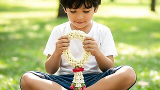 Different Ages, One Emotion  The Power of a Simple Jasmine Garland.