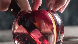 Crystal Clear Juice! Glass Apple, Pomegranate  Orange Pressed Fresh