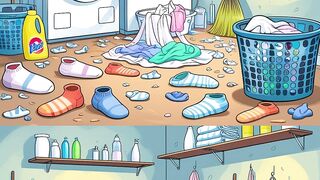 Laundry Puzzle Challenge  Spot the Hidden Change in This Washing Room