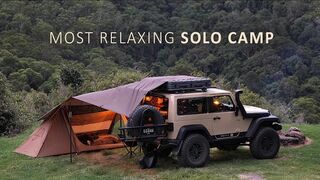 Unwinding Alone Camping with Views of the Rain Forest and Mountains