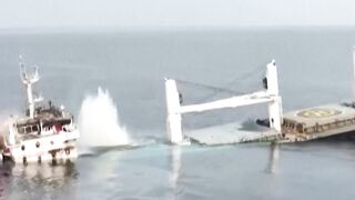 BREAKING Houthi Footage Shows Eternity C Sinking in Red Sea - Second Ship Targeted This Week
