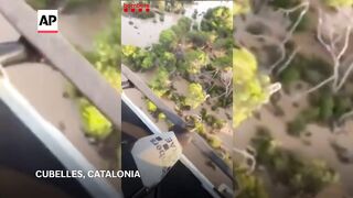 Search operations and clearance work in northeastern Spain after heavy rain and