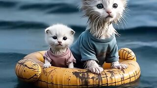 cat swiming and jalis cat video