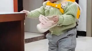 Funny baby and cat 2